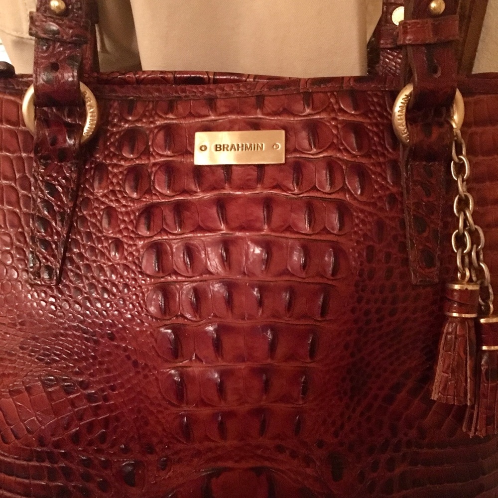 Brahmin Asher Pecan Melbourne Leather Tassel Tote